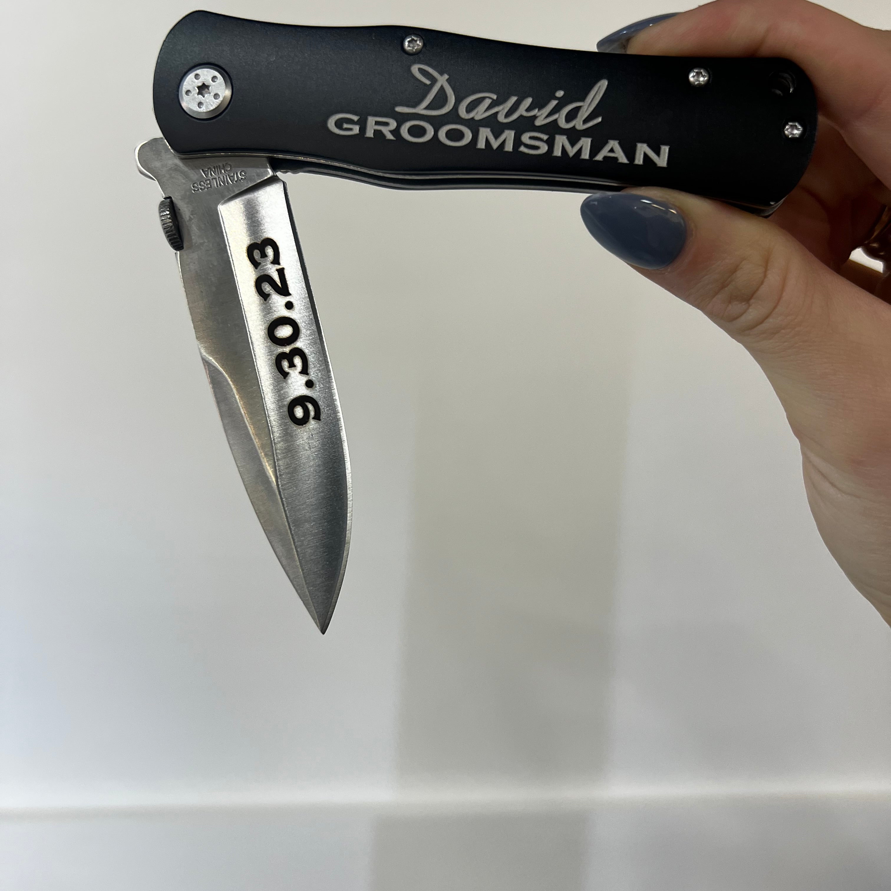 Black Aluminum Pocket Knife (4”)