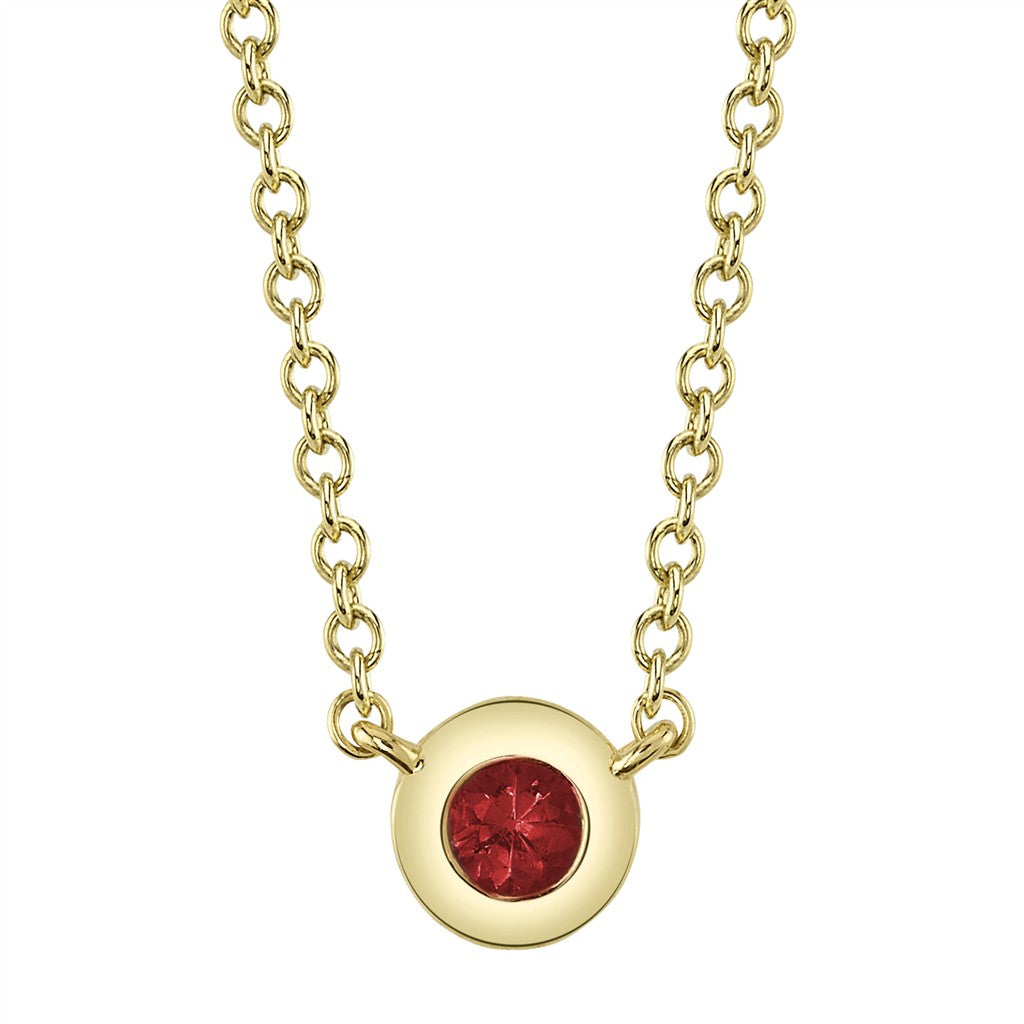 14KY 0.05CT Ruby Bezel Pendant