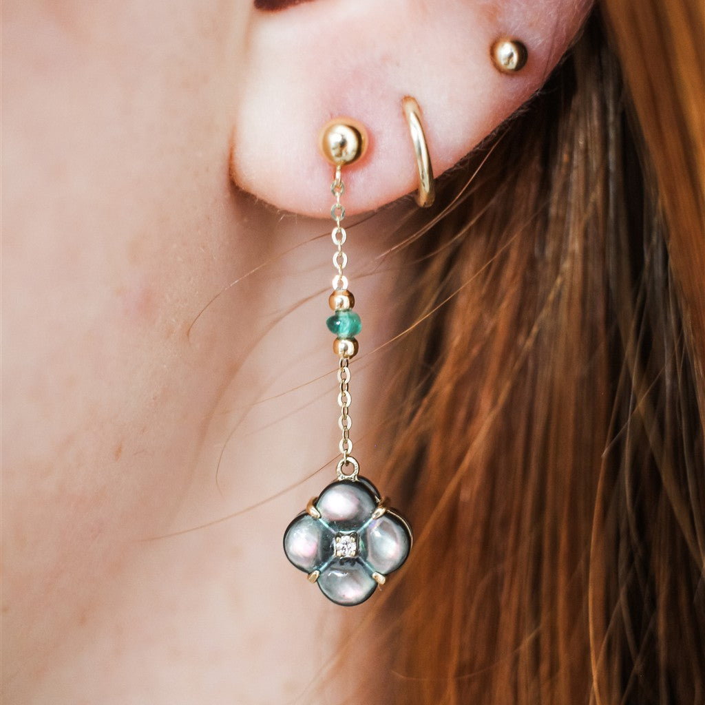 18kt Yellow Gold Floral Patter