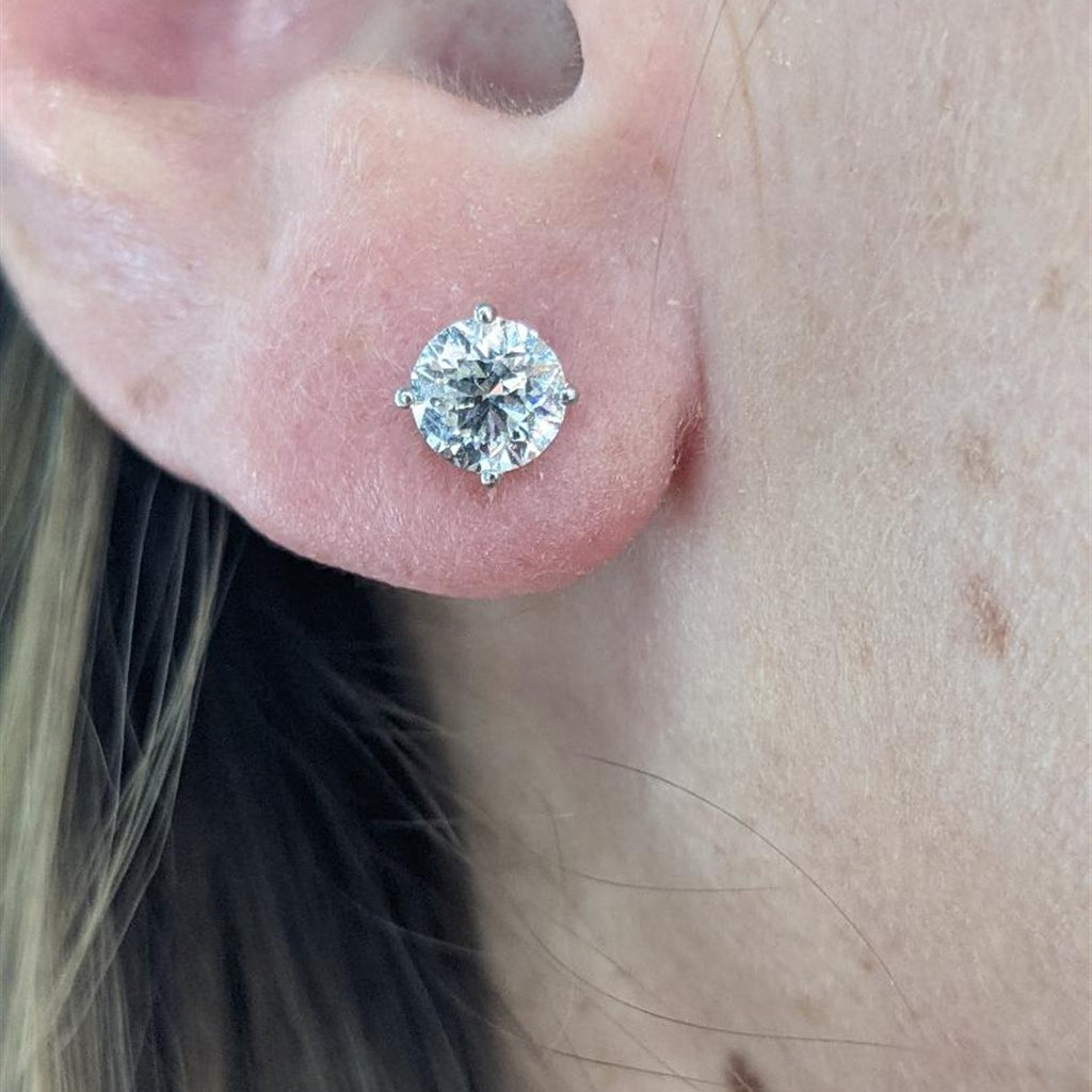 14KW 1.410CT  Diamond Stud Ear
