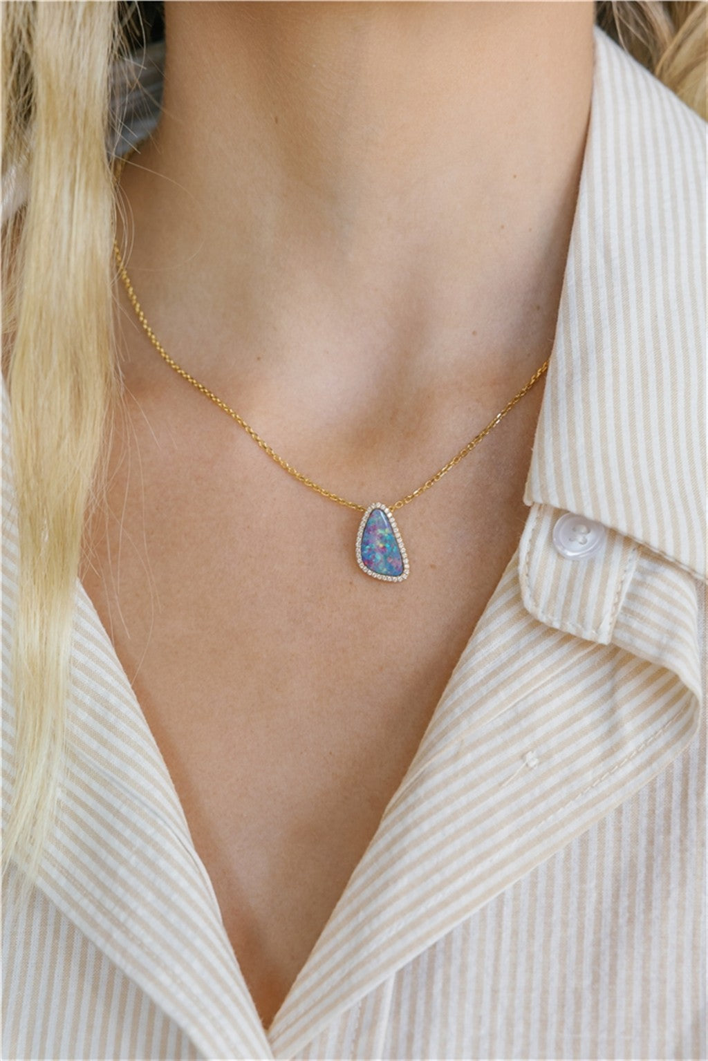 14KY 3.21CT Australian Opal Do