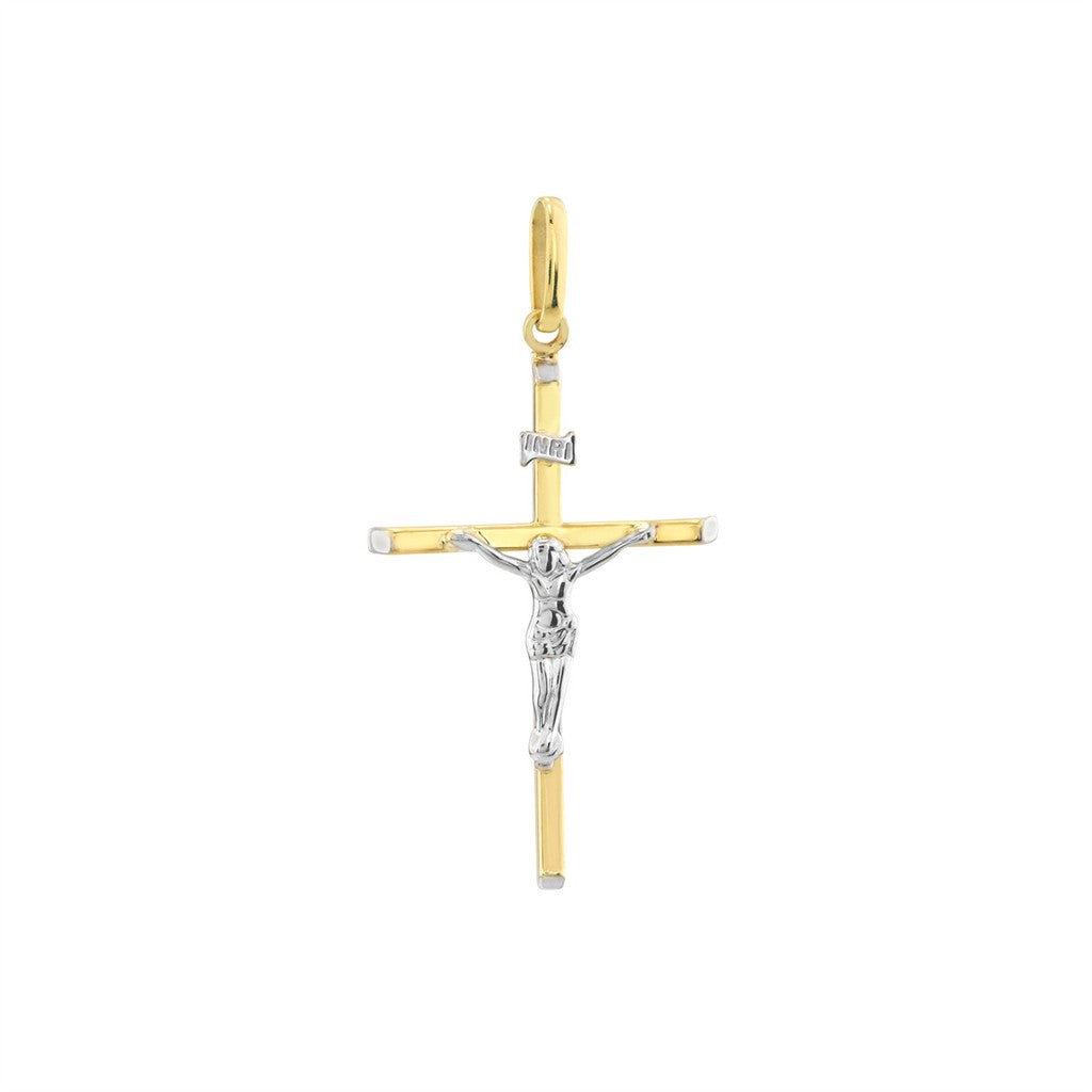 35mm diamond cut 2Tone Crucifi