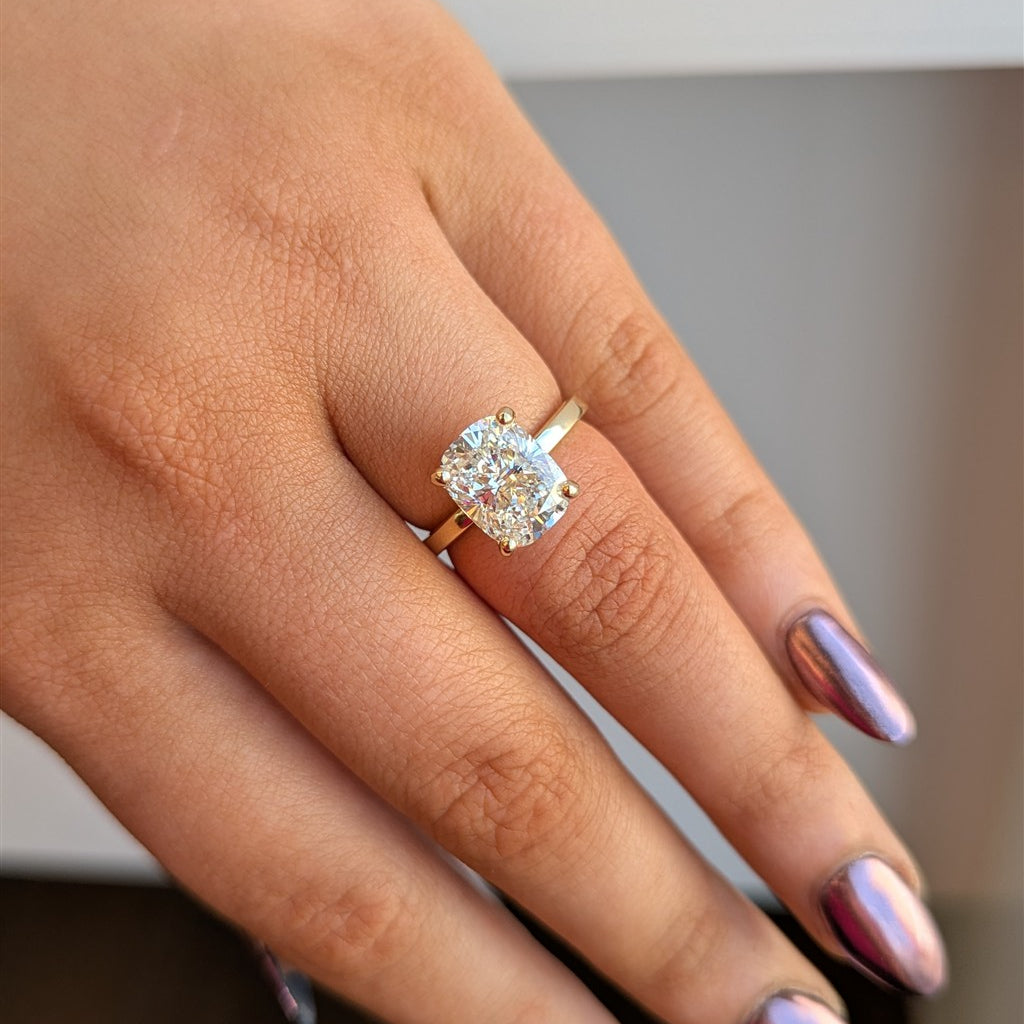 14K yellow gold solitaire enga