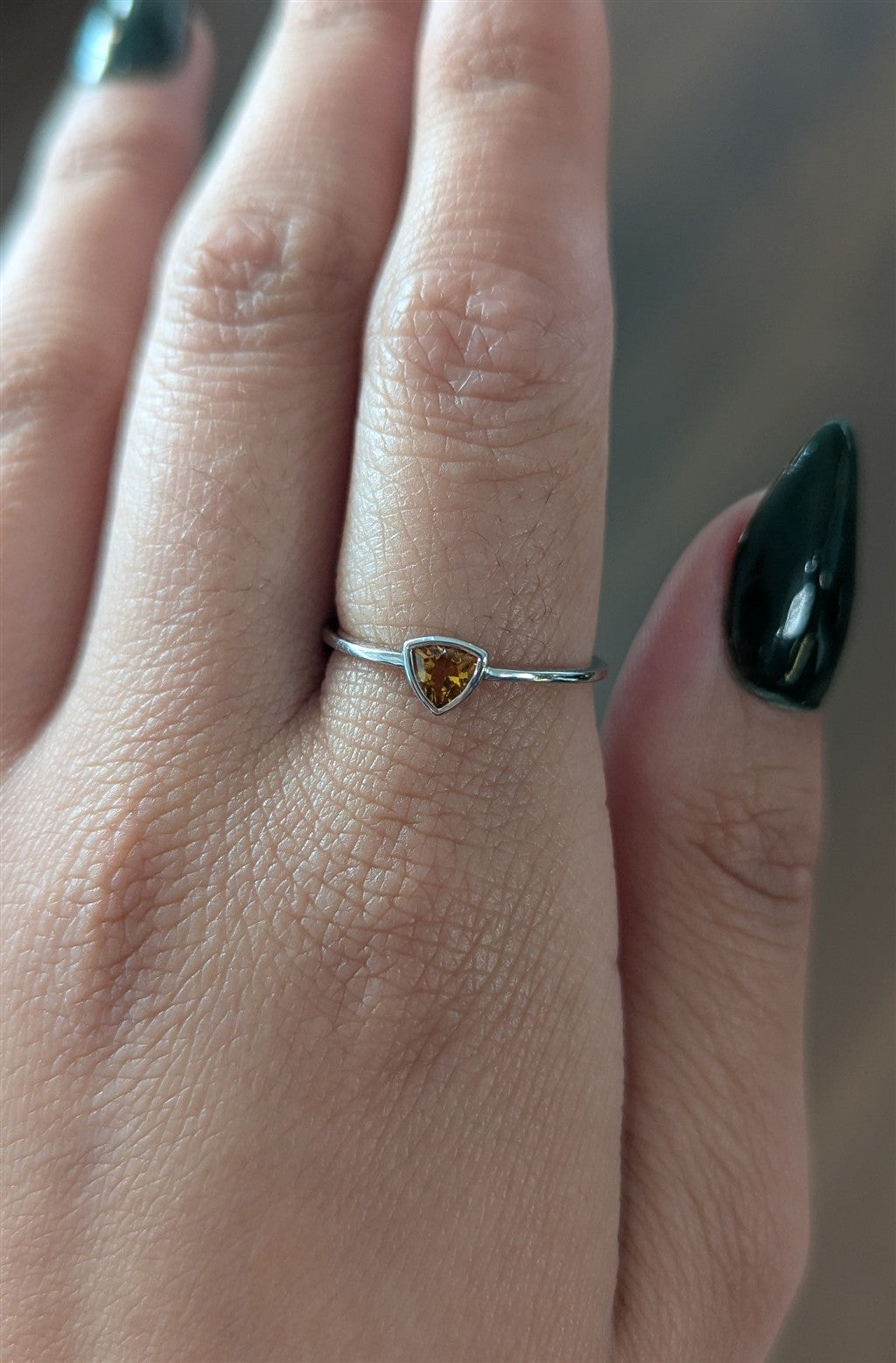 10kt White Gold Citrine Stacka
