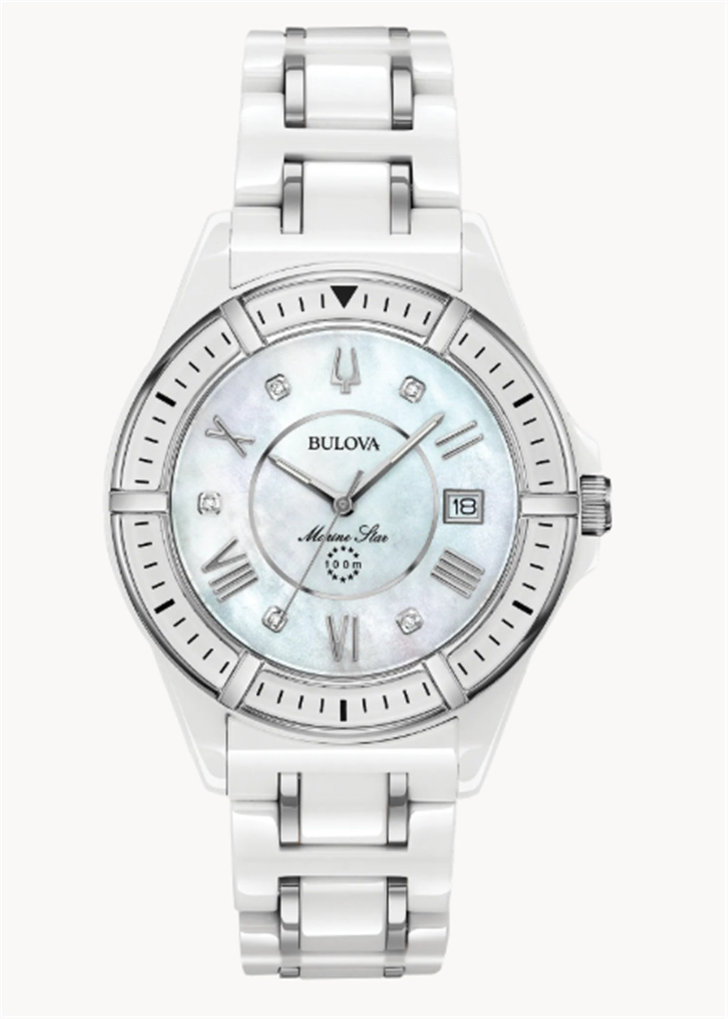 BULOVA WHITE AND SILVER WATCH