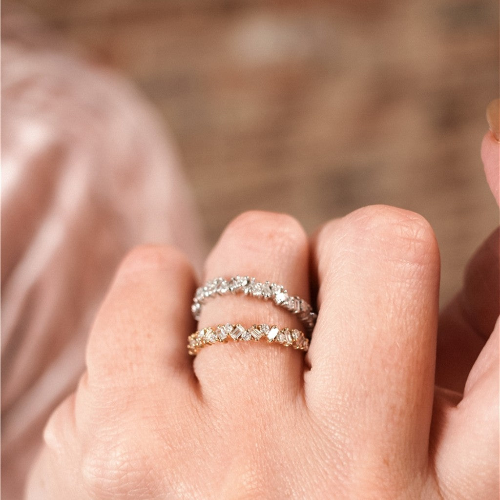 14kt Rose Gold Staggered Bague