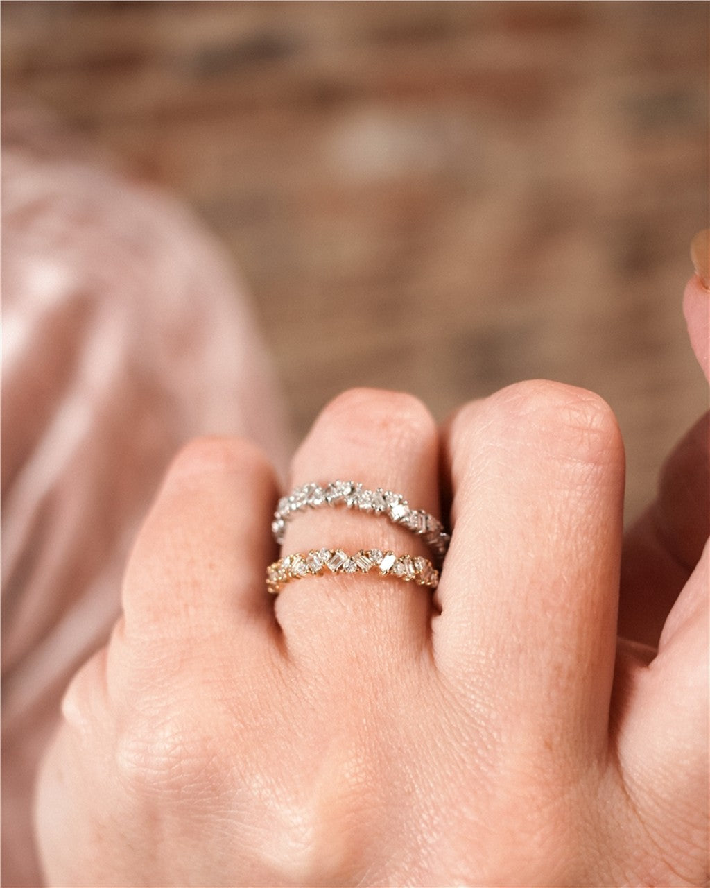 14kt Rose Gold Staggered Bague