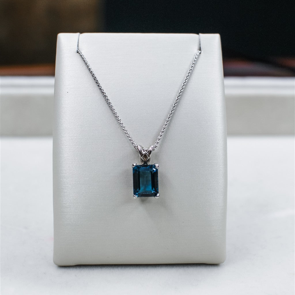 9x7 blue topaz pendant step cu