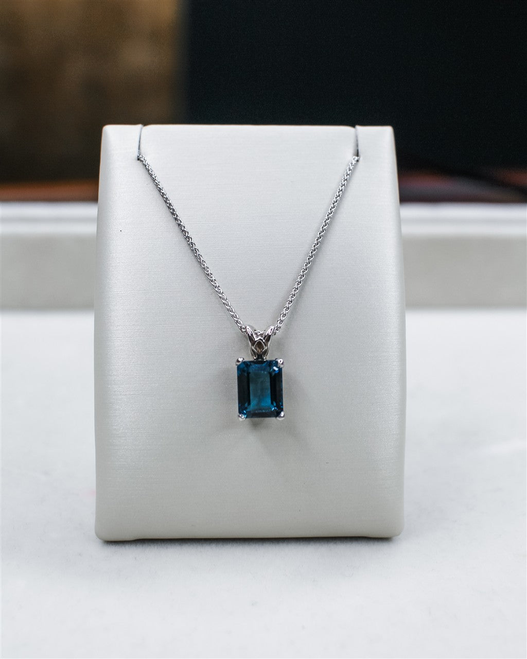 9x7 blue topaz pendant step cu