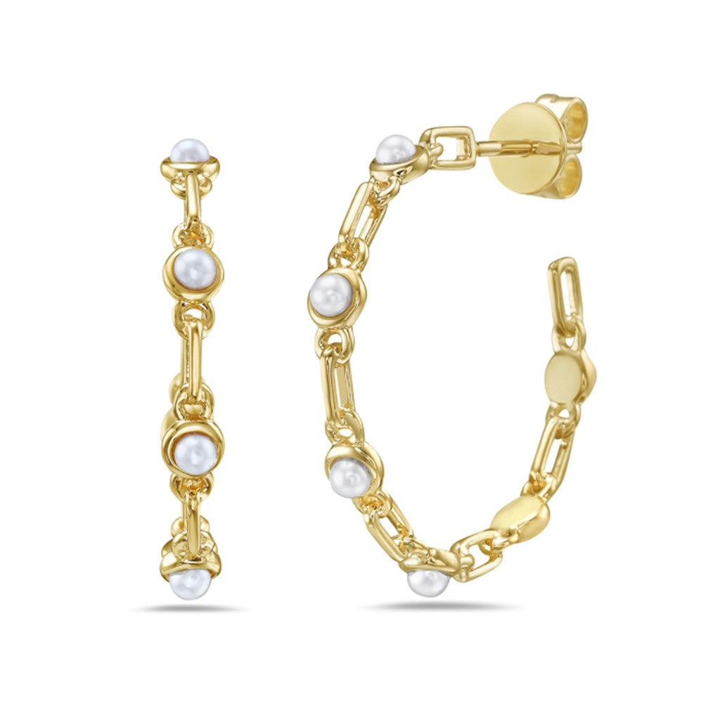 14KY Chain LinkGold Hoops with