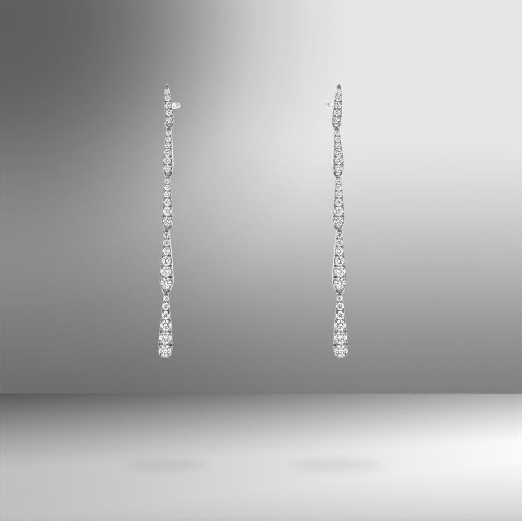 14kt white gold graduated drop
