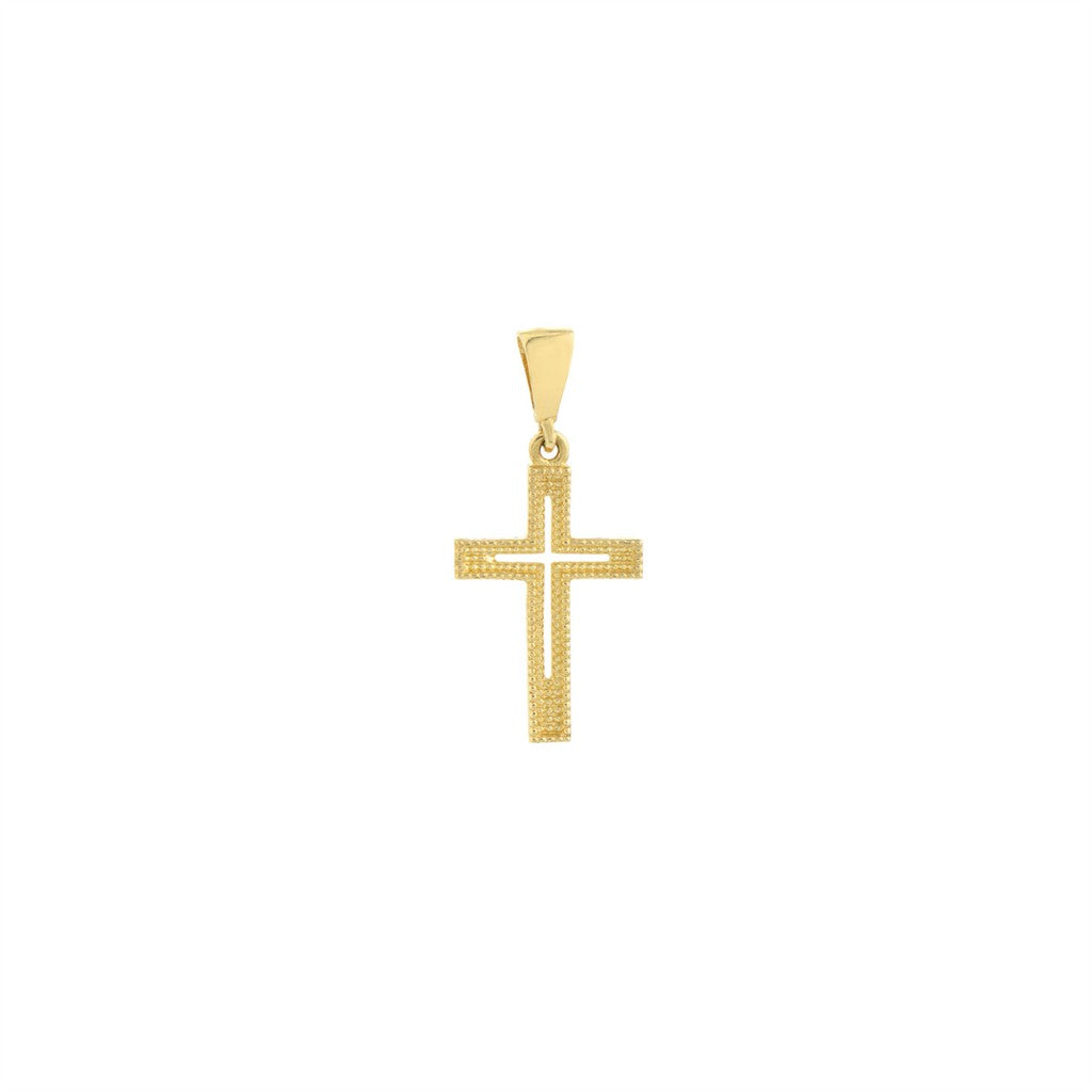 Cutout Cross Pendant - 14kt ye