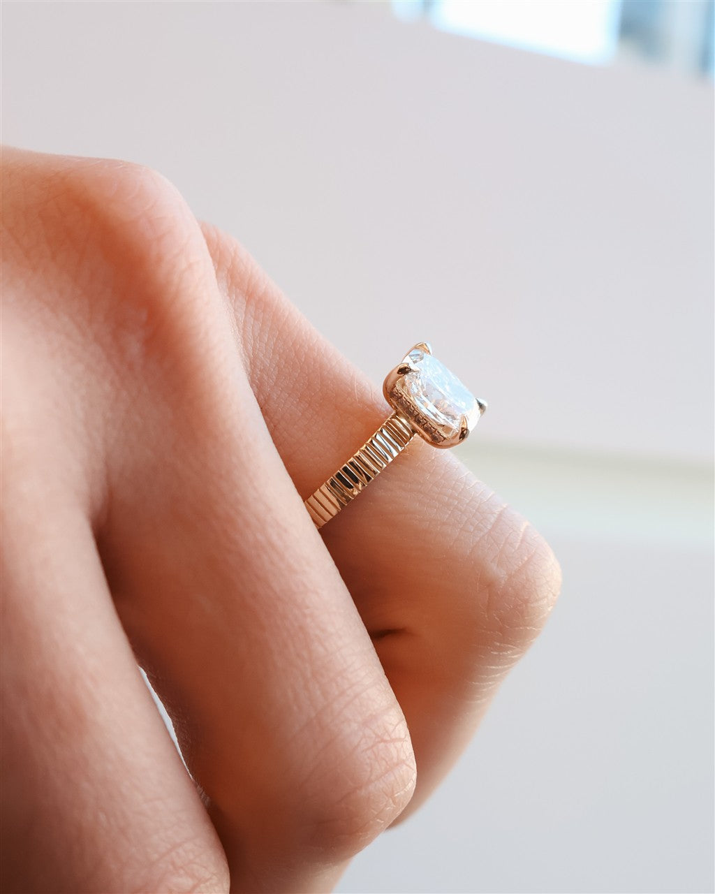 14kt yellow gold 2ct elongated