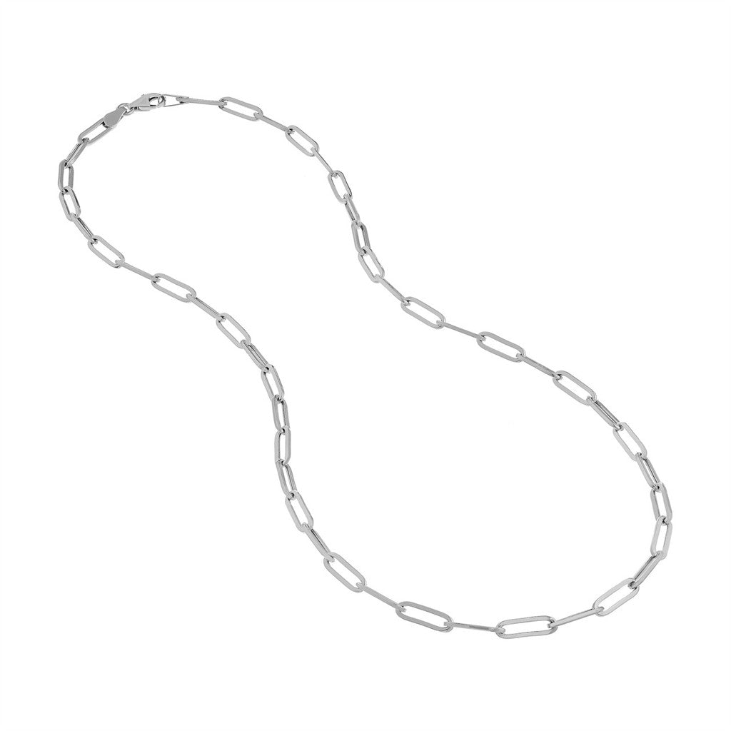 14K white gold 3.80mm hollow p