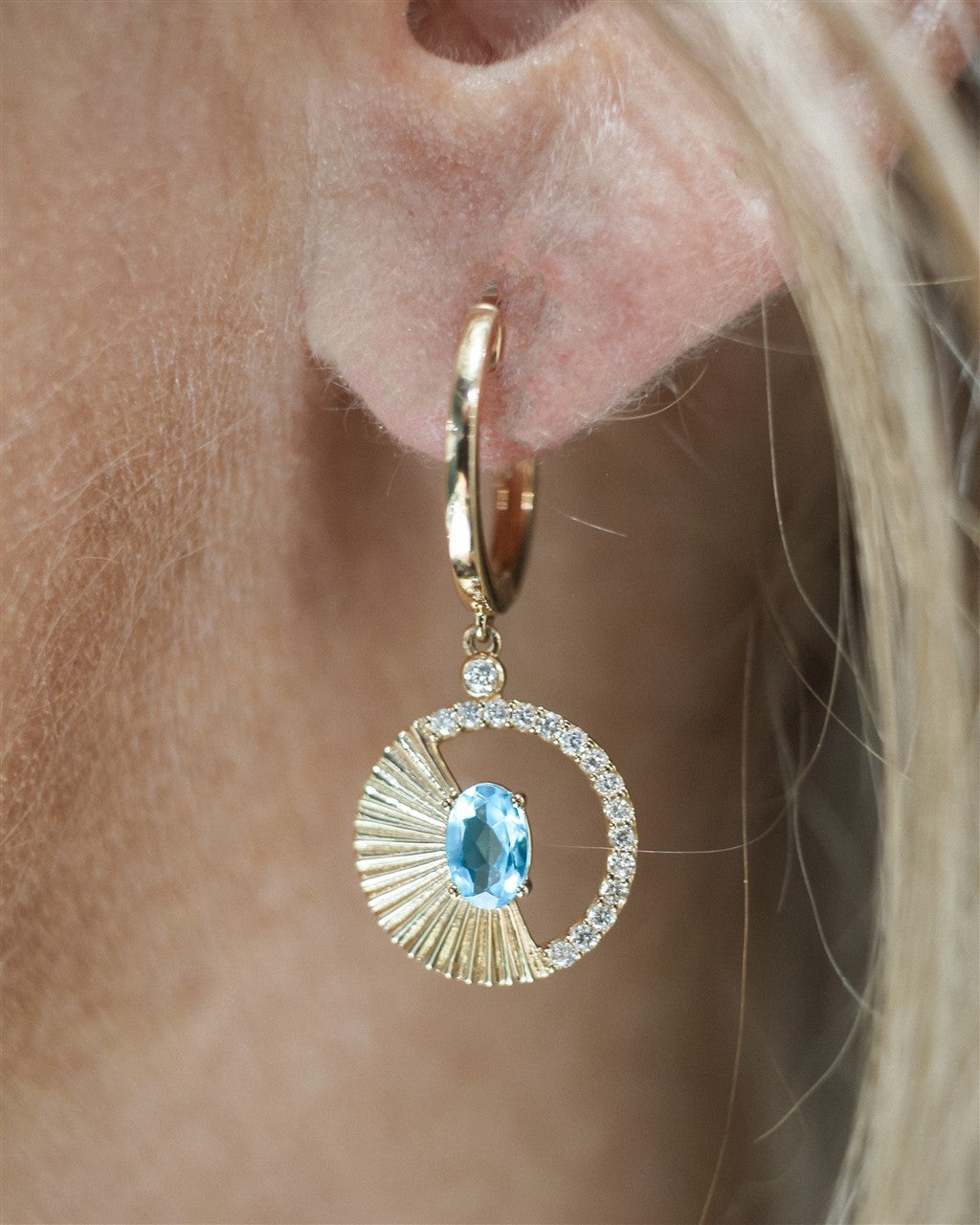 14KY  .16TCW Blue Topaz and .0