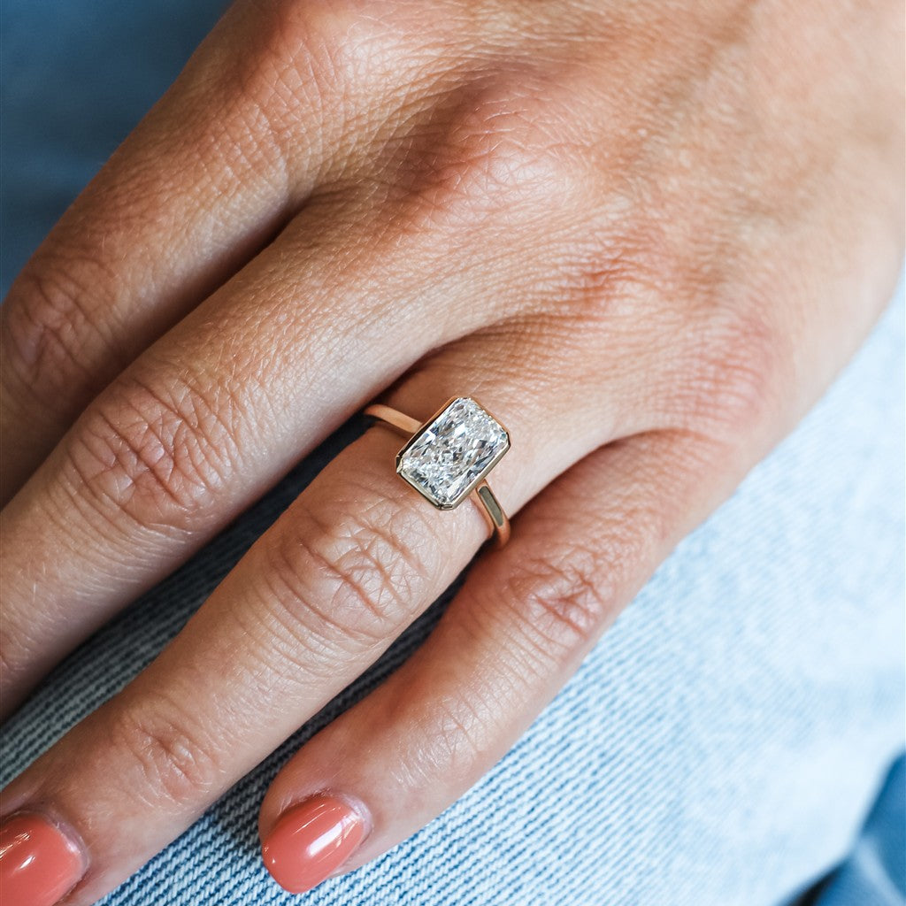 14KY 3.09CT Radiant Lab Diamon