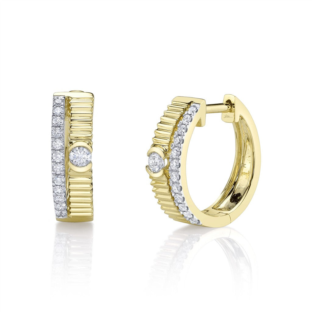 14KY 0.25CTW Diamond Ribbed Hu