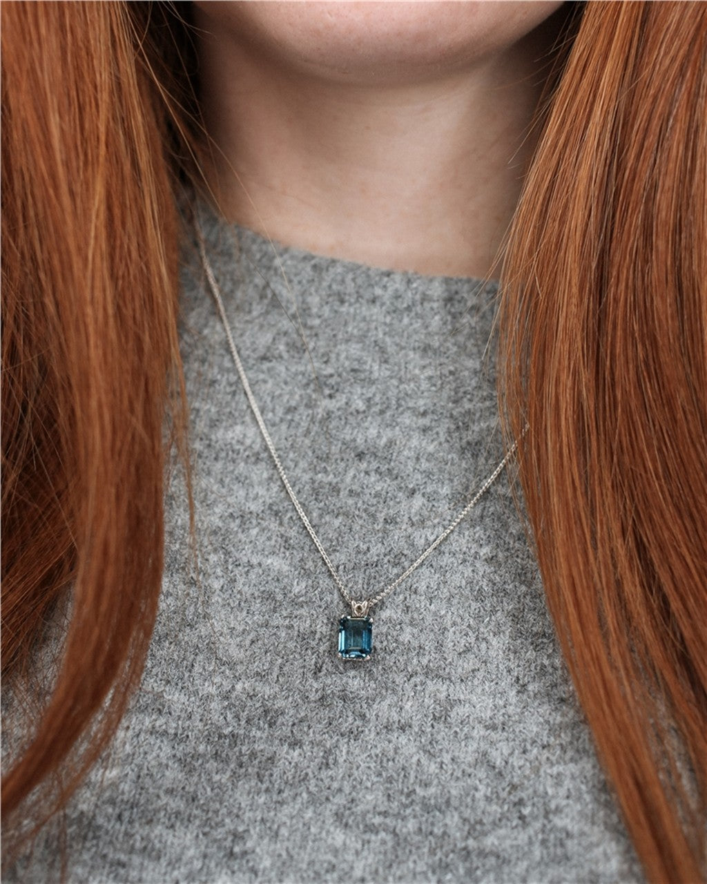 9x7 blue topaz pendant step cu