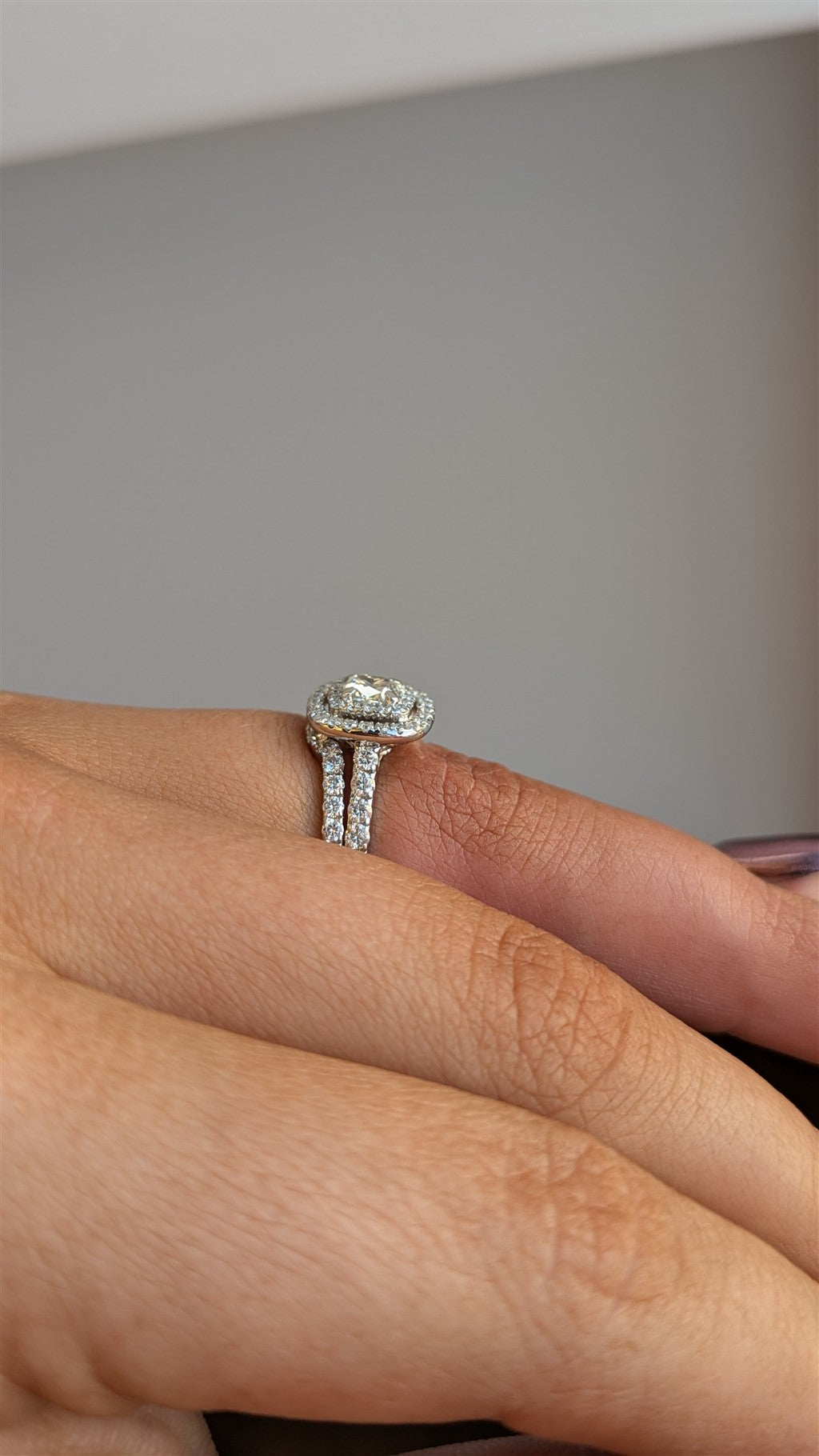 14kt WG 2-ring diamond wedding