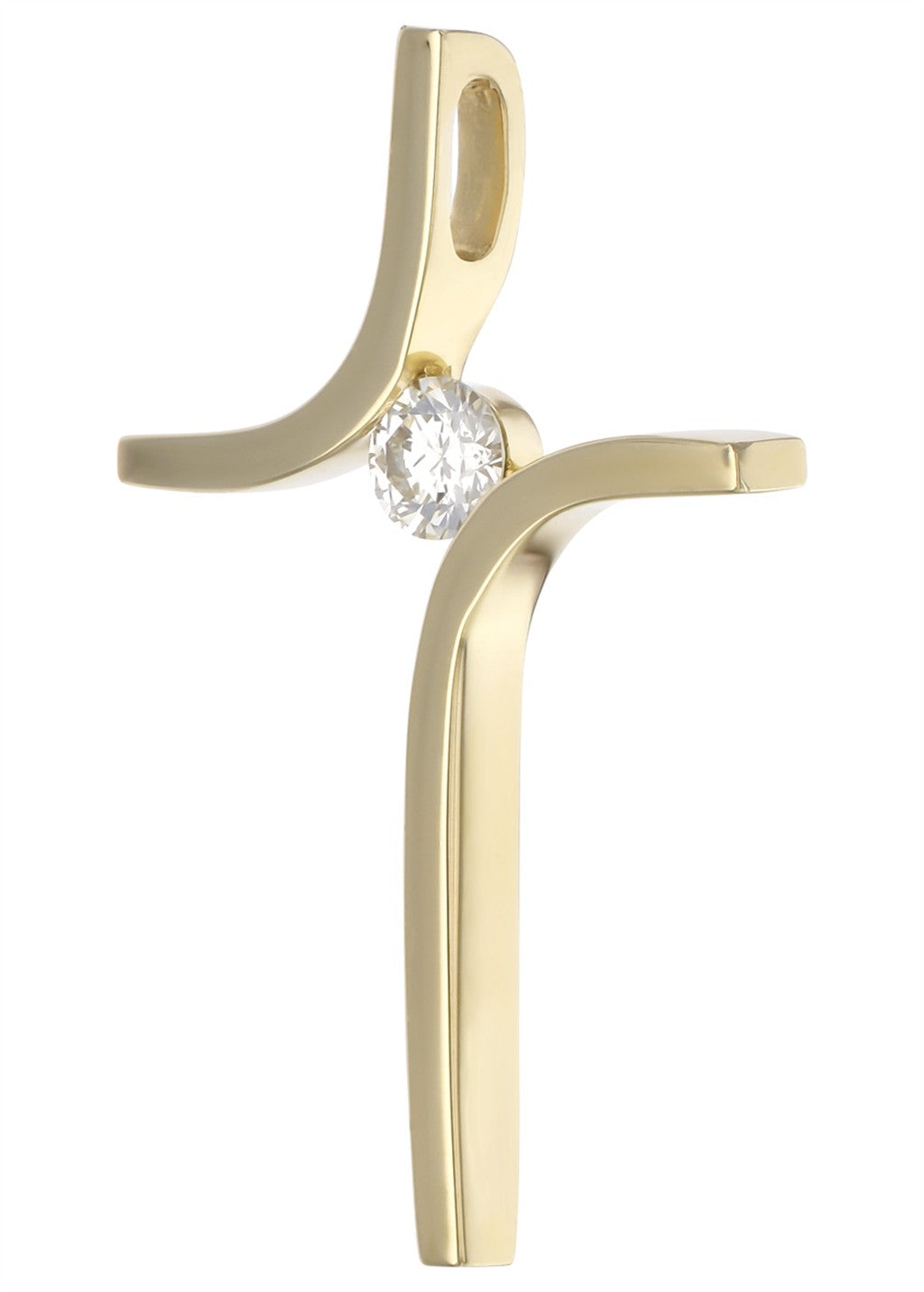 14KY  .07 Diamond Center Cross