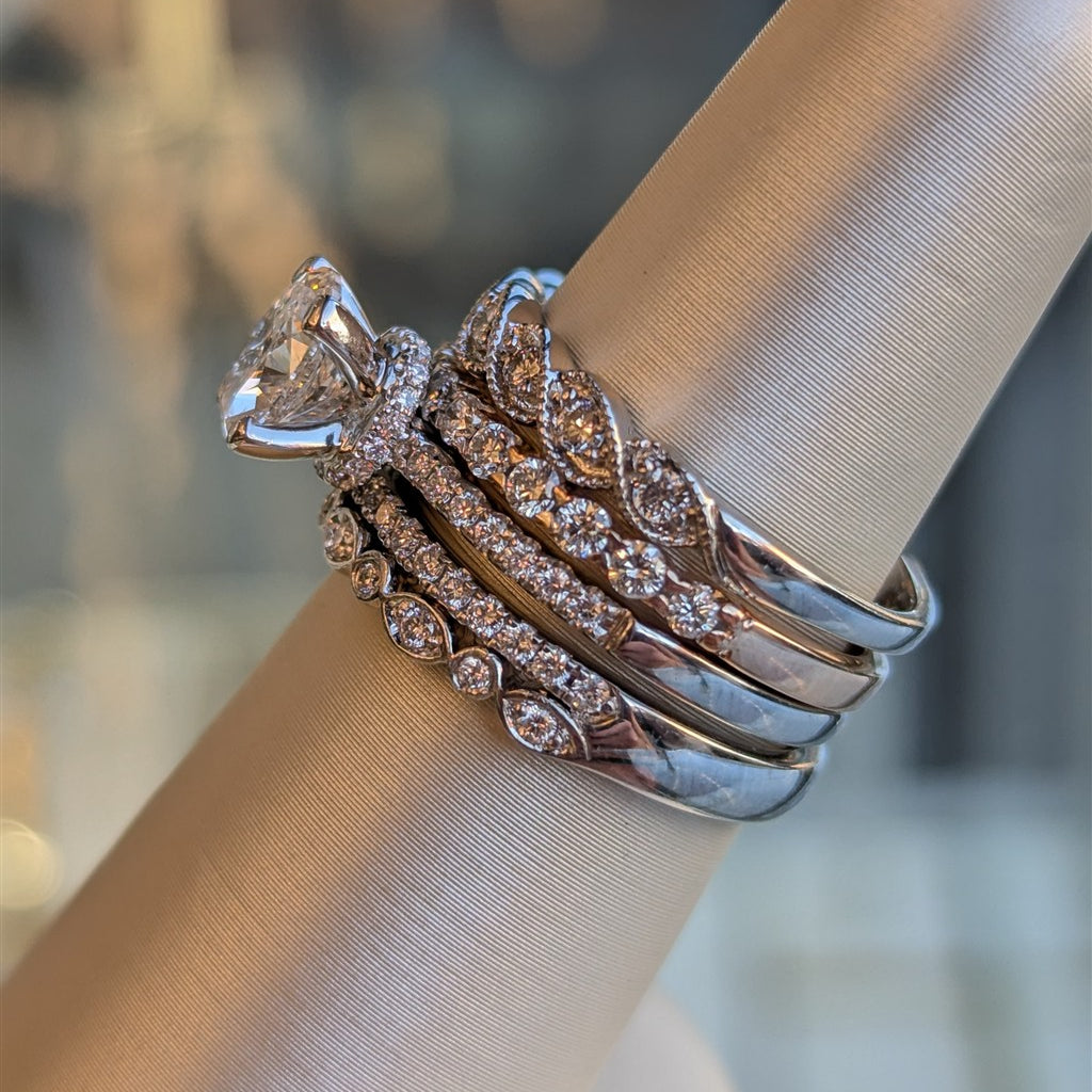Natural diamond 4-piece weddin