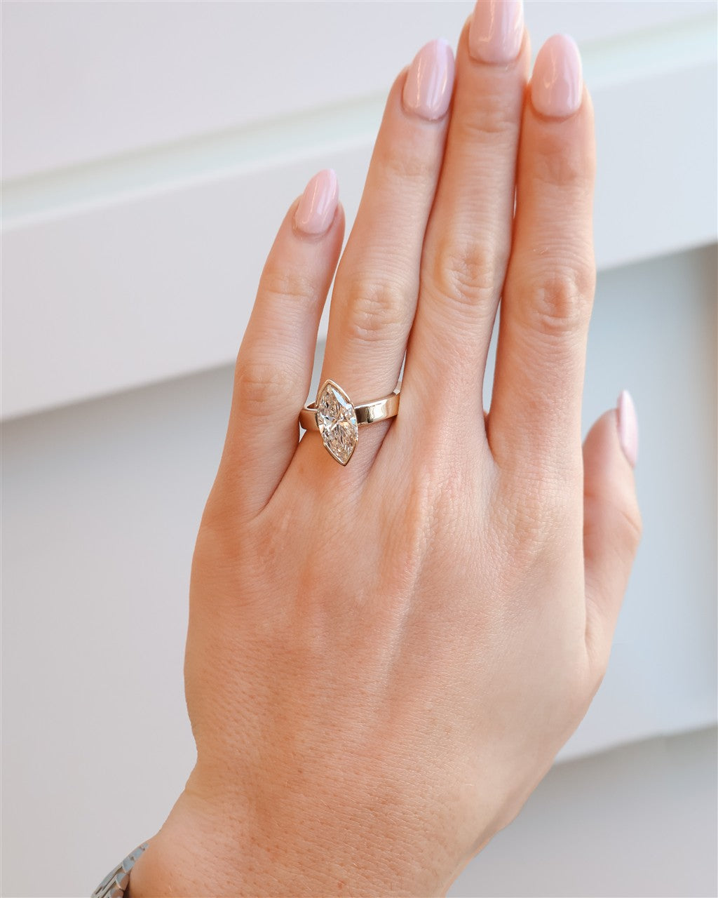 14kt yellow gold 3.04ct MQ lab