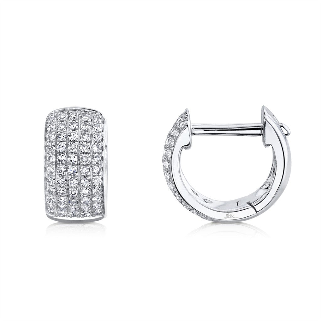 14kt white gold Dia Pave Huggi