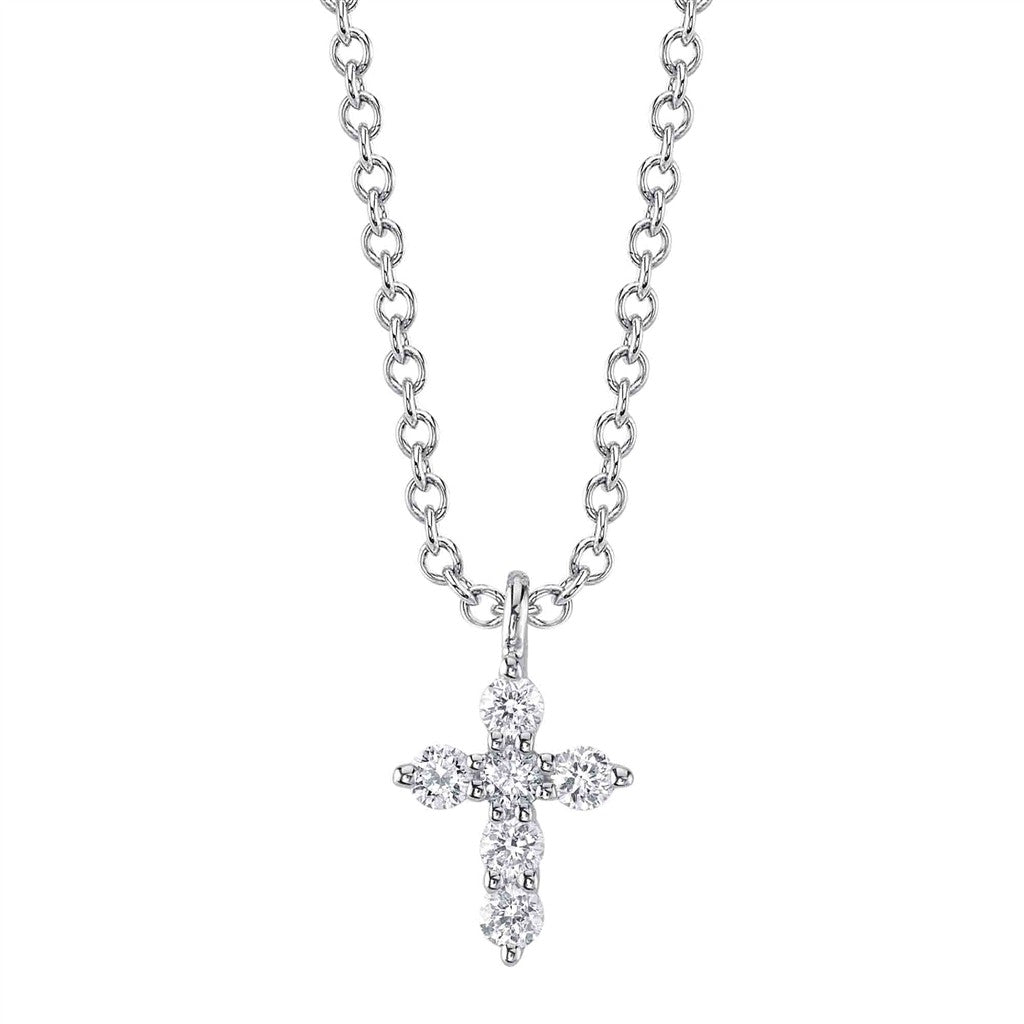 0.10CT 14K W/G DIAMOND CROSS N