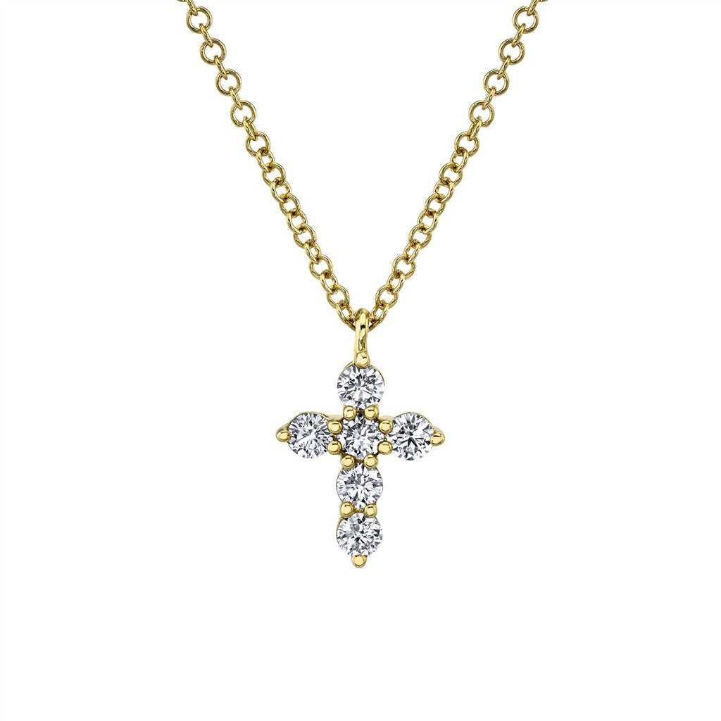 0.25CT 14K Y/G DIAMOND CROSS N