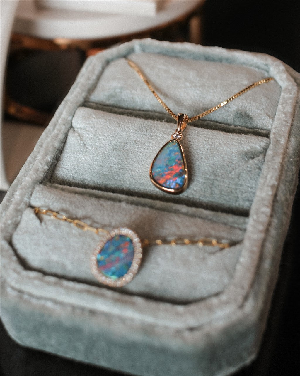 14KY Australian Opal Doubletl/