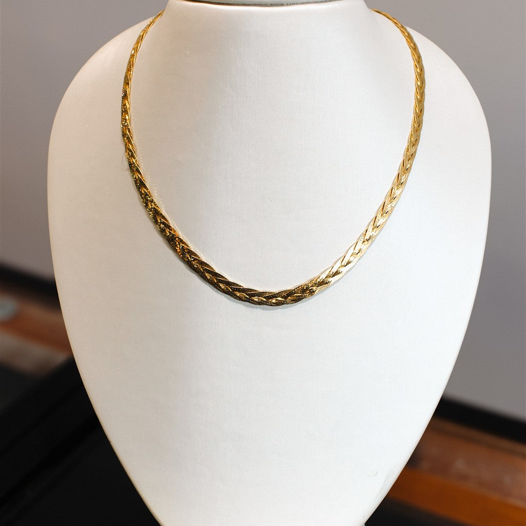 14KY braided necklace with spr