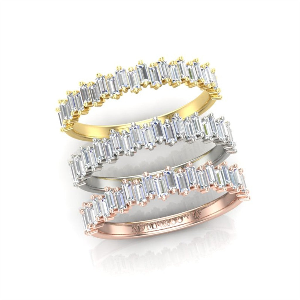 14kt Rose Gold Staggered Bague