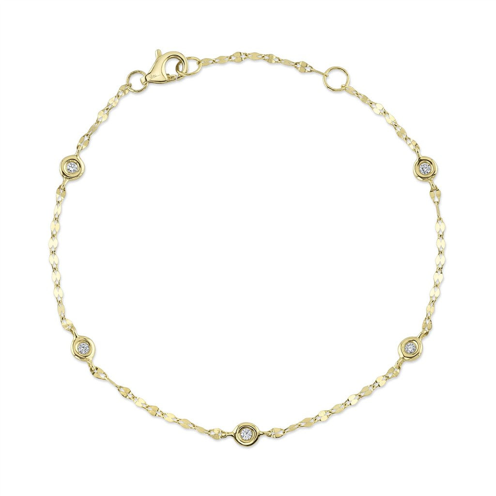 14KY 0.10ctw diamond bezel sta