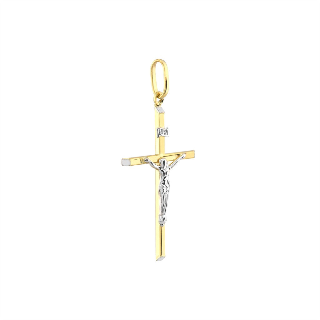 35mm diamond cut 2Tone Crucifi