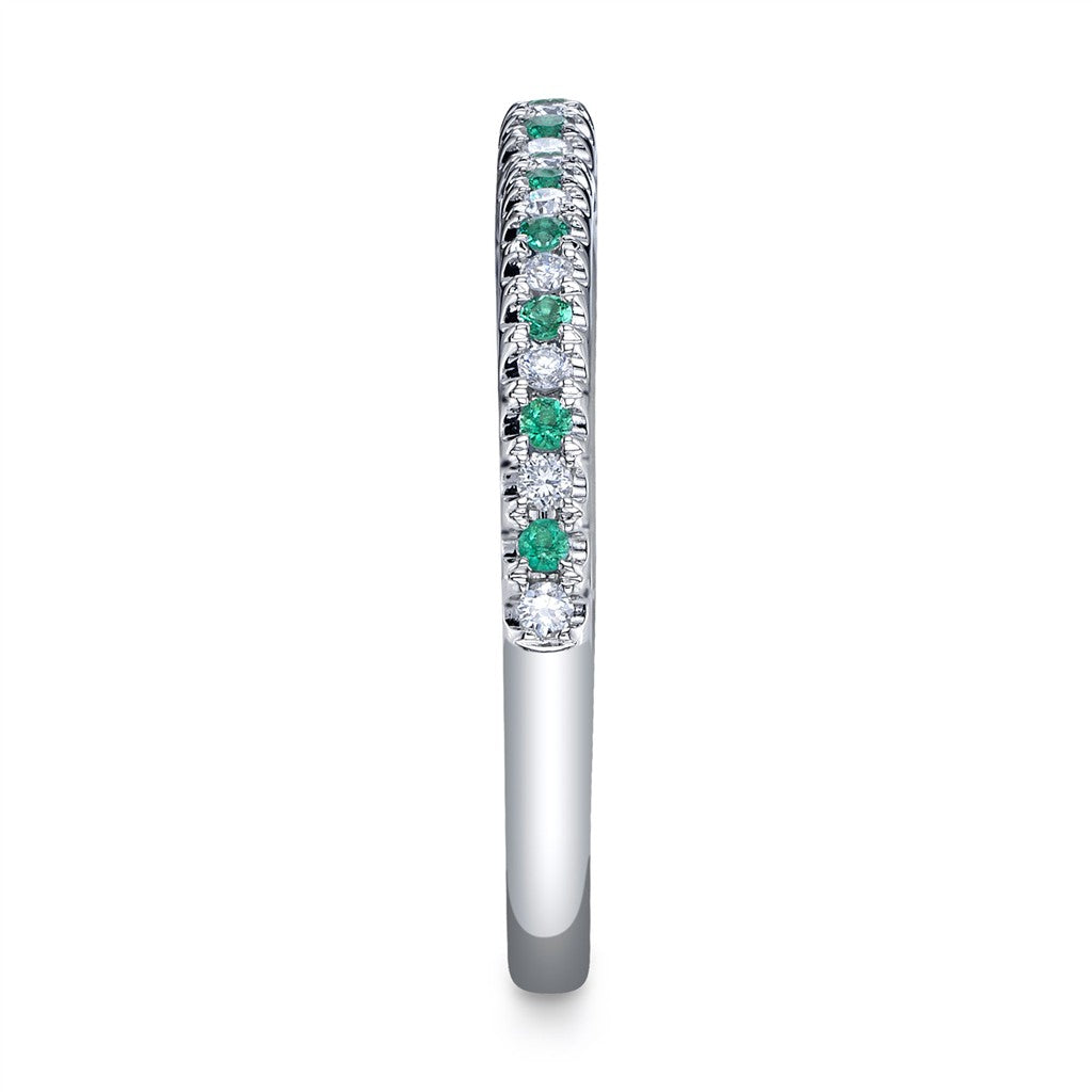 14KW 0.10CTW Emerald & 0.10CTW