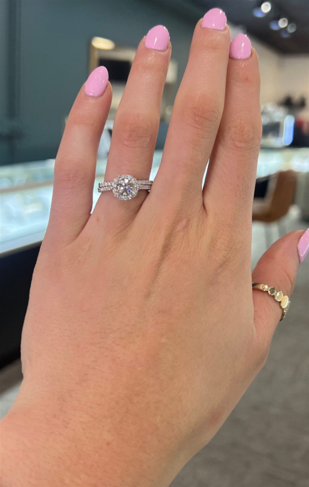 14kt white gold wedding set wi