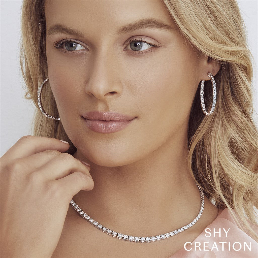 14kt WG 1.90ctw Diamond Hoops