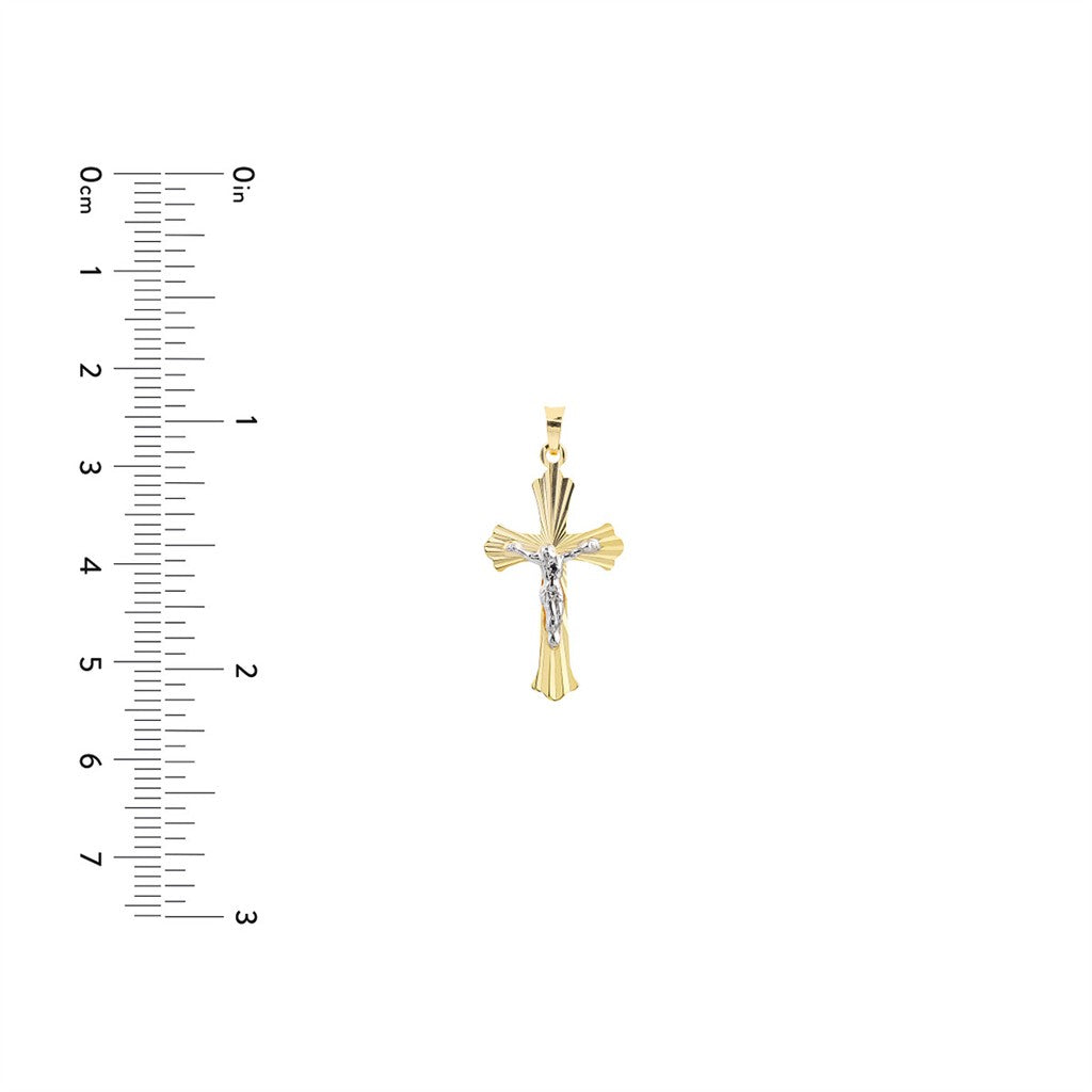 two-tone diamond cut Crucifix