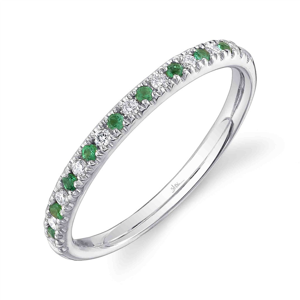 14KW 0.10CTW Emerald & 0.10CTW