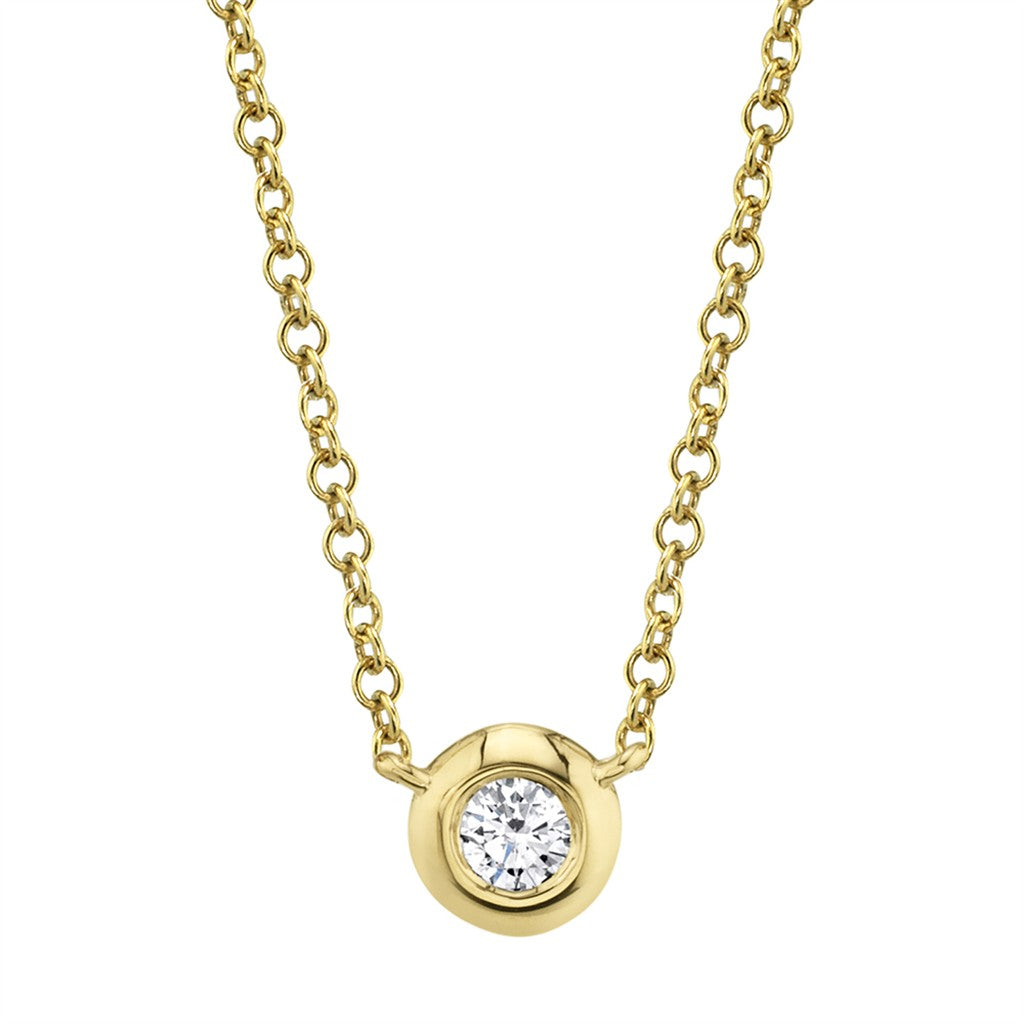 14KY 0.05CT Diamond Bezel Pend