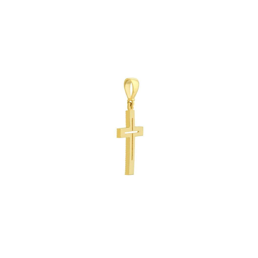 Cutout Cross Pendant - 14kt ye