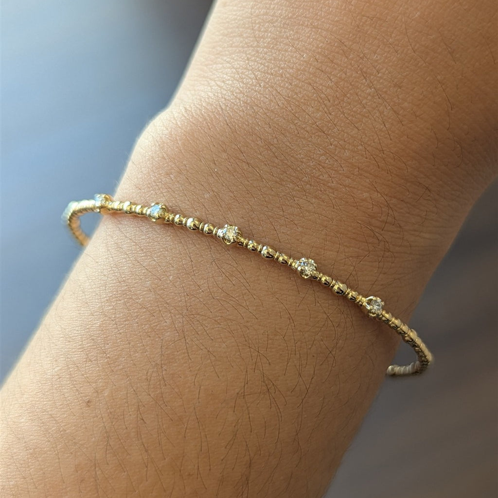14KY 0.17CTW 5-Diamond Beaded