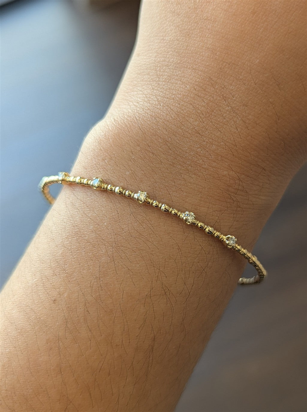 14KY 0.17CTW 5-Diamond Beaded