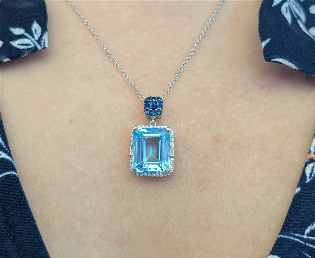 14kt White Gold Sky Blue Topaz