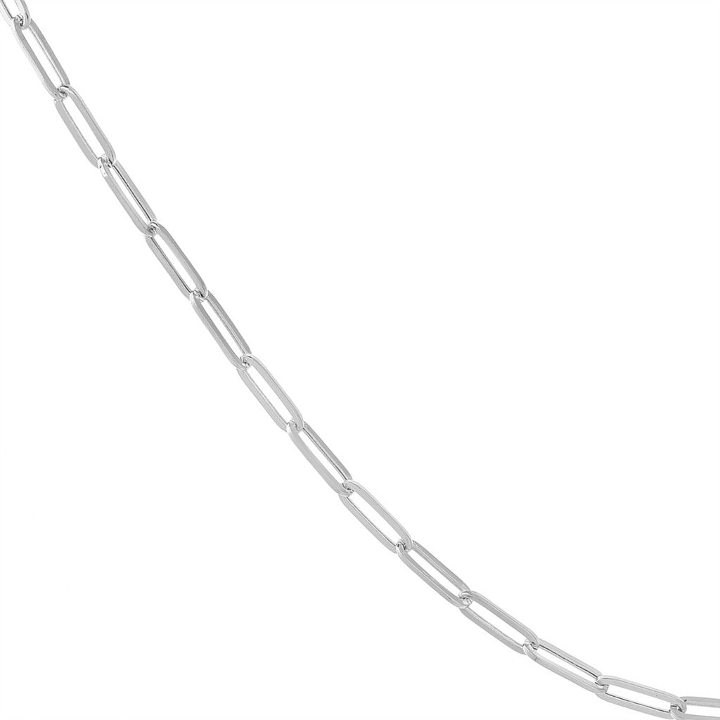 14K white gold 3.80mm hollow p