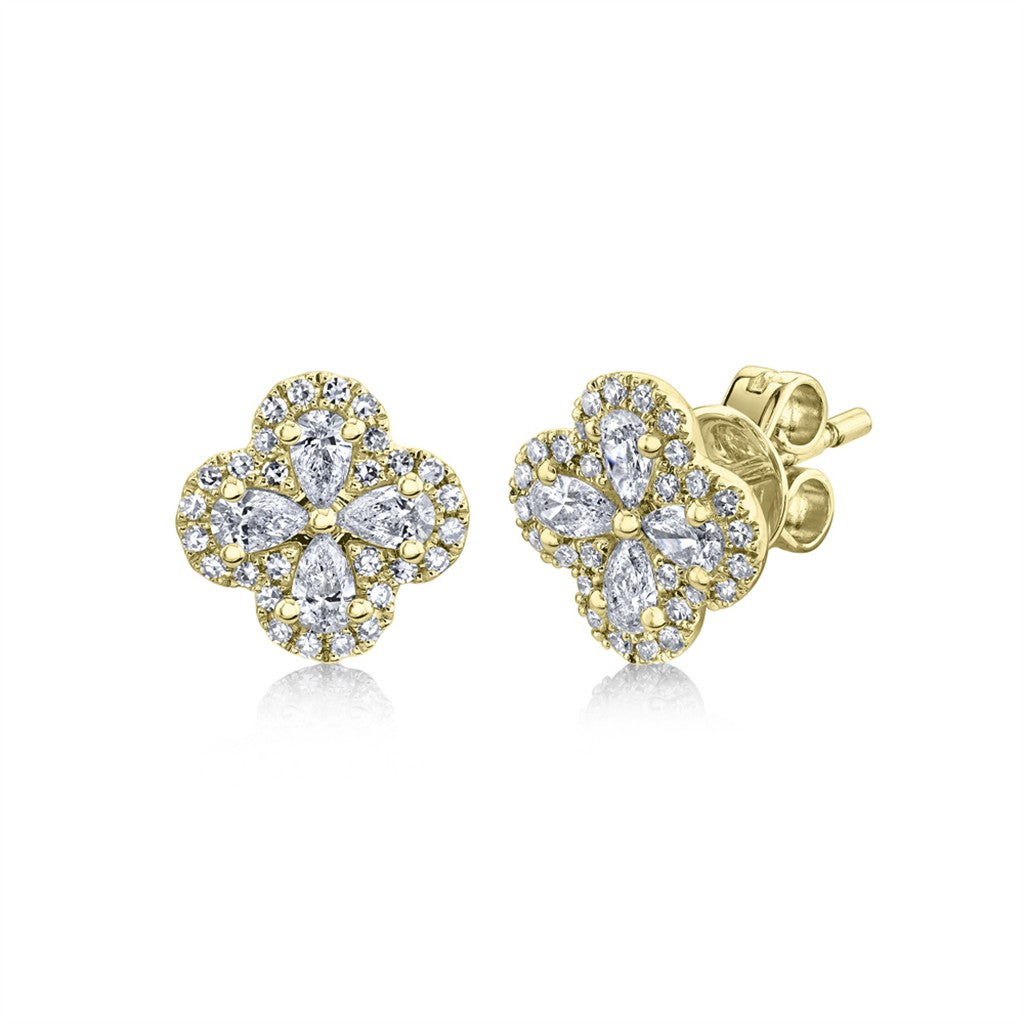 14KY 0.60CT Diamond Clover Stu