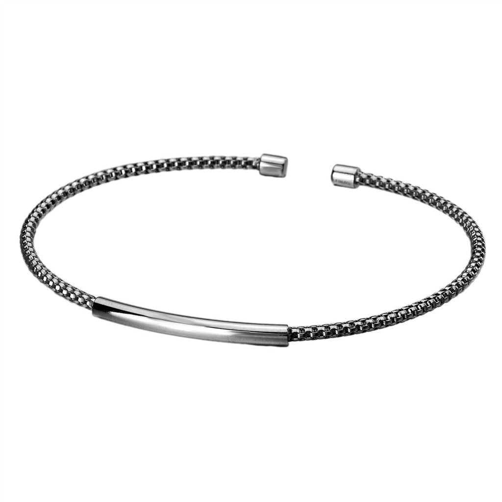Sterling silver rhodium smooth