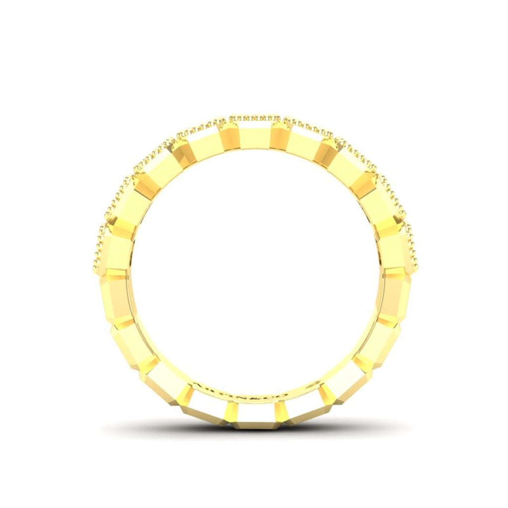 14KT YELLOW GOLD 9 EMERALD CUT