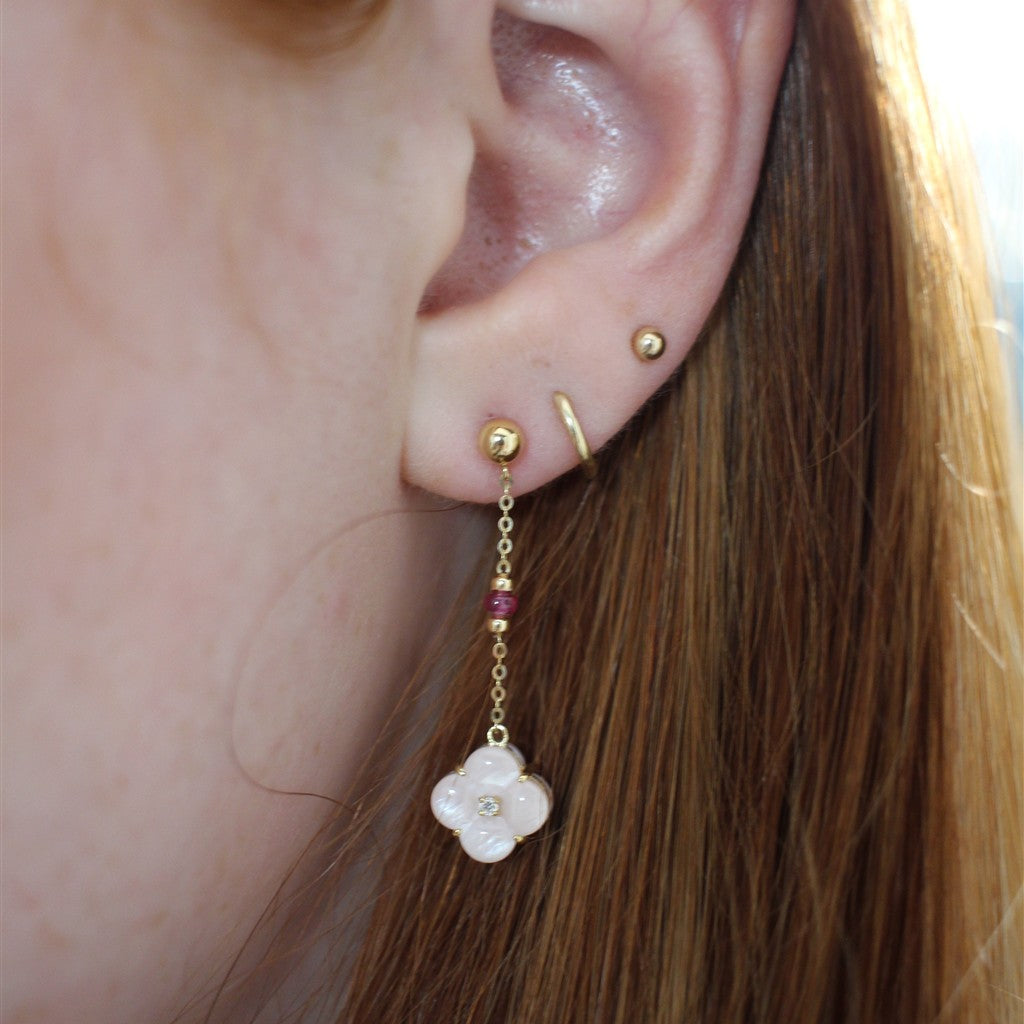 18KY RUBY BEAD ACCENTED MOTHER