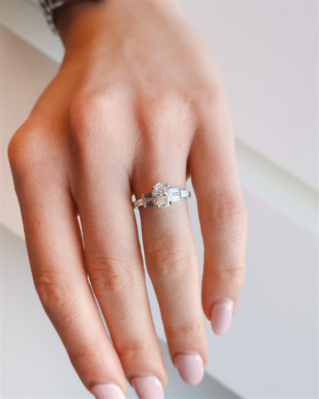 14kt white gold diamond engage